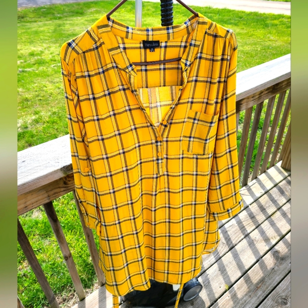 1XL Golden Zenobia belted, striped tunic